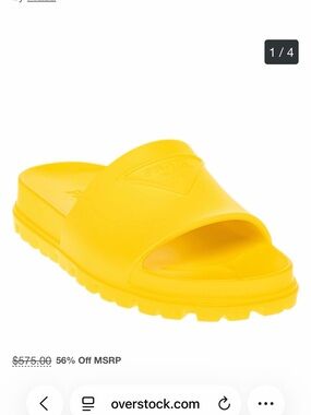 Prada Yellow Rubber Slide Sandals